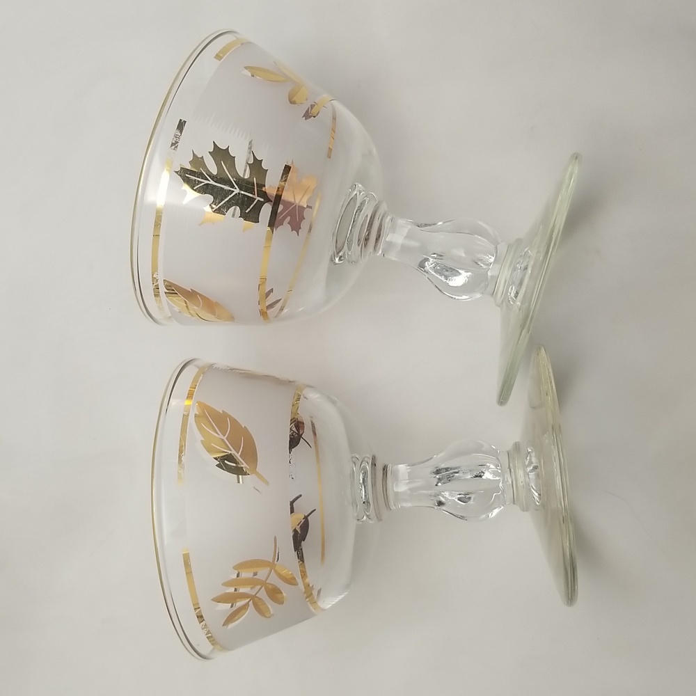 Libbey Golden Foliage Champagne High Sherbet Glasses - Picture 6 of 16